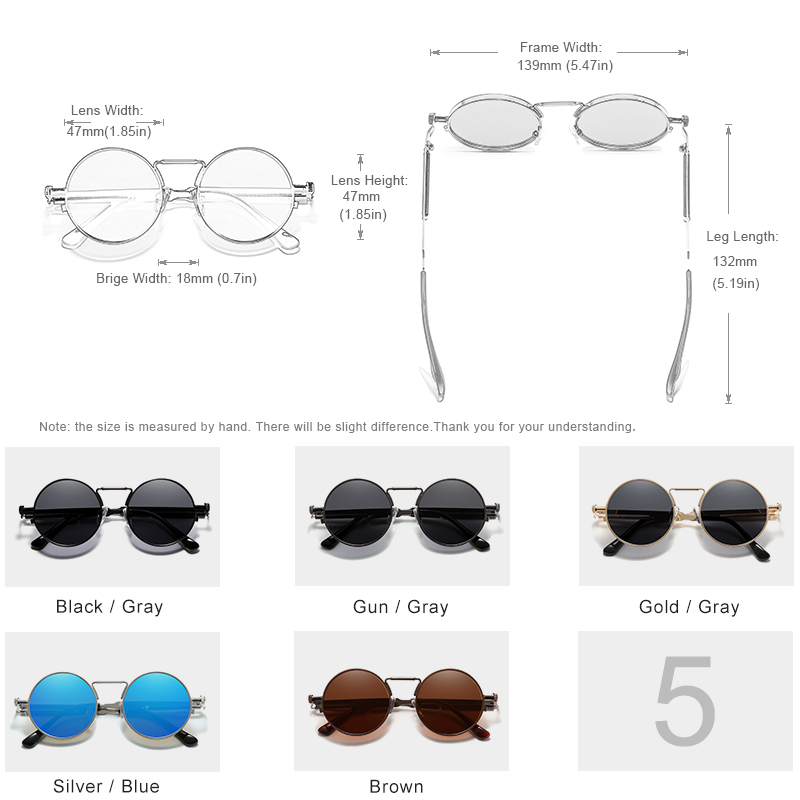 Unisex High Quality Gothic Steampunk Sunglasses Polarized Designer Vintage Round Metal Frame Sun Glasses Unisex High Quality Gothic Steampunk Sunglasses Polarized Designer Vintage Round Metal Frame Sun Glasses