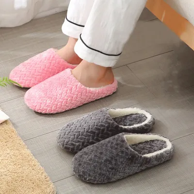Unisex Indoor Soft Plush Slippers