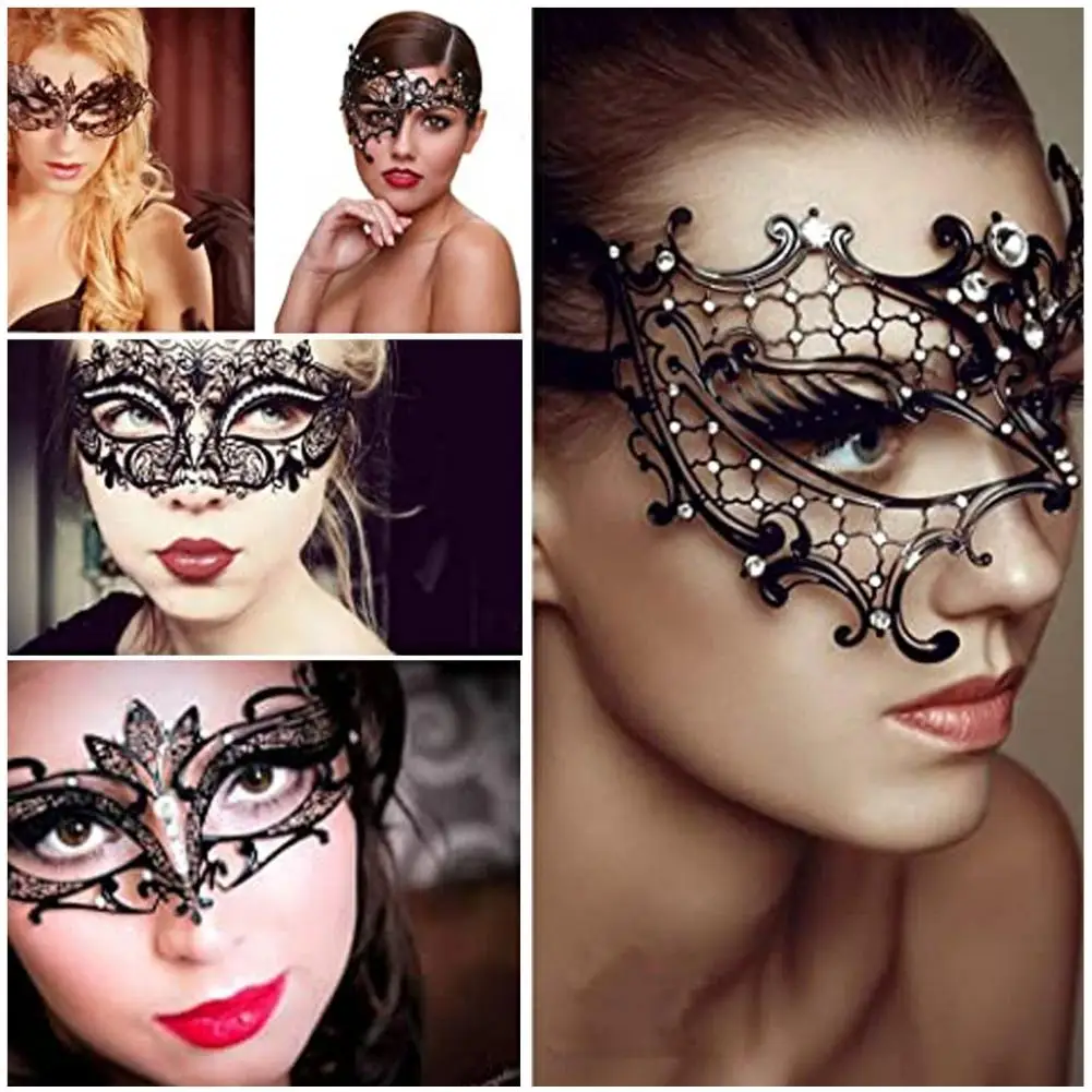 Unisex Masquerade Face Cover Set Sexy Fox Eye Masks Party Fancy Dress Cosplay Costume Metal Venetian Masquerade Masks