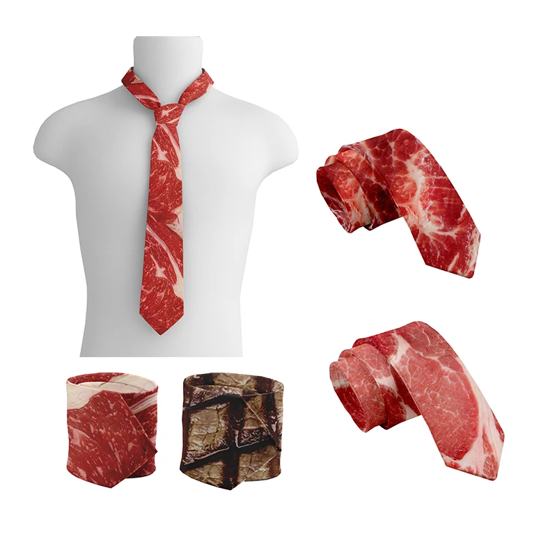 Unisex Meat Style Design Tie Fashion Hot Food Printing Men's Tie Fun Wedding Party Halloween Shirt Accessories Unisex Meat Style Design Tie Fashion Hot Food Printing Men's Tie Fun Wedding Party Halloween Shirt Accessories
