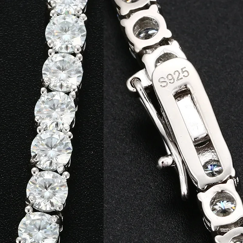 Unisex Moissanite Tennis Chain For Women Original 925 Sterling Silver Gold Man Moissanite Bracelet Chain Hip hop Unisex Moissanite Tennis Chain For Women Original 925 Sterling Silver Gold Man Moissanite Bracelet Chain Hip hop