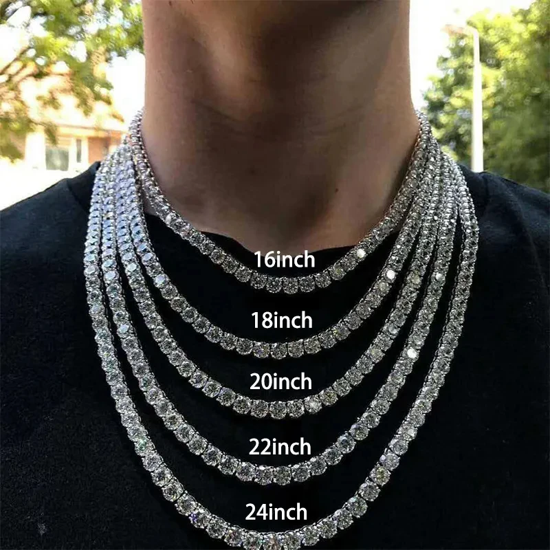 Unisex Moissanite Tennis Chain For Women Original 925 Sterling Silver Gold Man Moissanite Bracelet Chain Hip hop Unisex Moissanite Tennis Chain For Women Original 925 Sterling Silver Gold Man Moissanite Bracelet Chain Hip hop