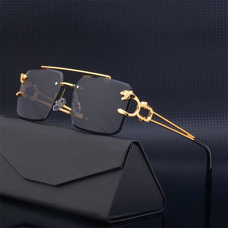 Unisex Retro Rimless Sunglasses Steampunk Sunglasses Punk Fashion Glasses Vintage Shades Gafas De Sol Sonnenbrill Sun