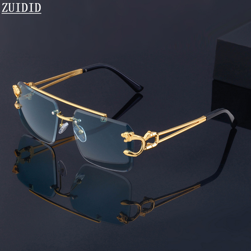 Unisex Retro Rimless Sunglasses Steampunk Sunglasses Punk Fashion Glasses Vintage Shades Gafas De Sol Sonnenbrill Sun