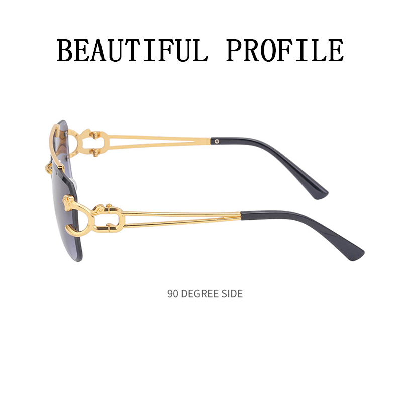 Unisex Retro Rimless Sunglasses Steampunk Sunglasses Punk Fashion Glasses Vintage Shades Gafas De Sol Sonnenbrill Sun
