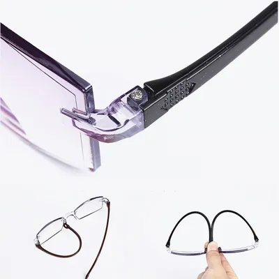 Unisex Rimless Reading Glasses Anti Blue Light Bifocal Far Near Magnification Eyewear Presbyopic Glasses Unisex Rimless Reading Glasses Anti Blue Light Bifocal Far Near Magnification Eyewear Presbyopic Glasses