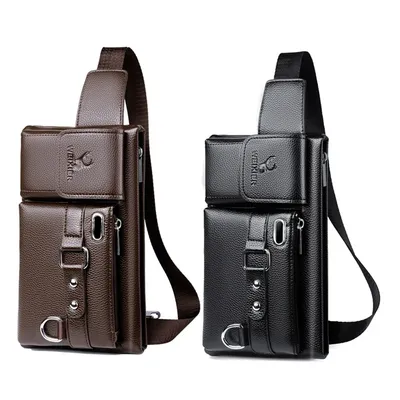 Unisex Single-Shoulder Multi-Function Sports Running Large-Capacity Waist Chest Bag Casual Messenger Wallet
