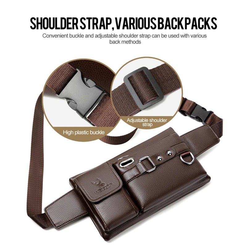 Unisex Single-Shoulder Multi-Function Sports Running Large-Capacity Waist Chest Bag Casual Messenger Wallet