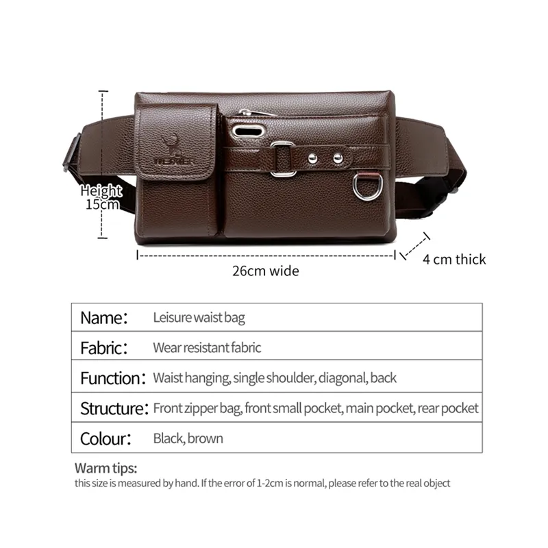 Unisex Single-Shoulder Multi-Function Sports Running Large-Capacity Waist Chest Bag Casual Messenger Wallet