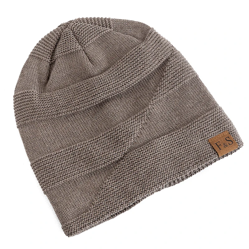Unisex Slouchy Winter Hats Add Fur Lined Warm Beanie Cap Casual Label Decor Winter Knitted Hats Unisex Slouchy Winter Hats Add Fur Lined Warm Beanie Cap Casual Label Decor Winter Knitted Hats