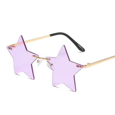 Unisex Star Sunglasses Unique Rimless Eyewear