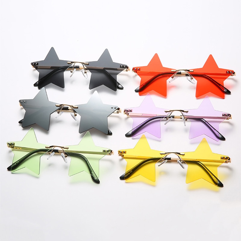 Unisex Star Sunglasses Unique Rimless Eyewear