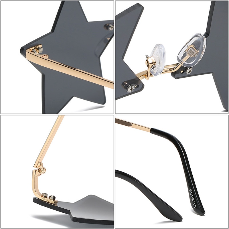 Unisex Star Sunglasses Unique Rimless Eyewear