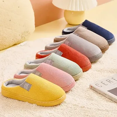 Unisex Thick Soft Bottom Home Slippers Household Plush Slippers Anti-slip Thermal Slippers Indoor Winter Unisex Thick Soft Bottom Home Slippers Household Plush Slippers Anti-slip Thermal Slippers Indoor Winter