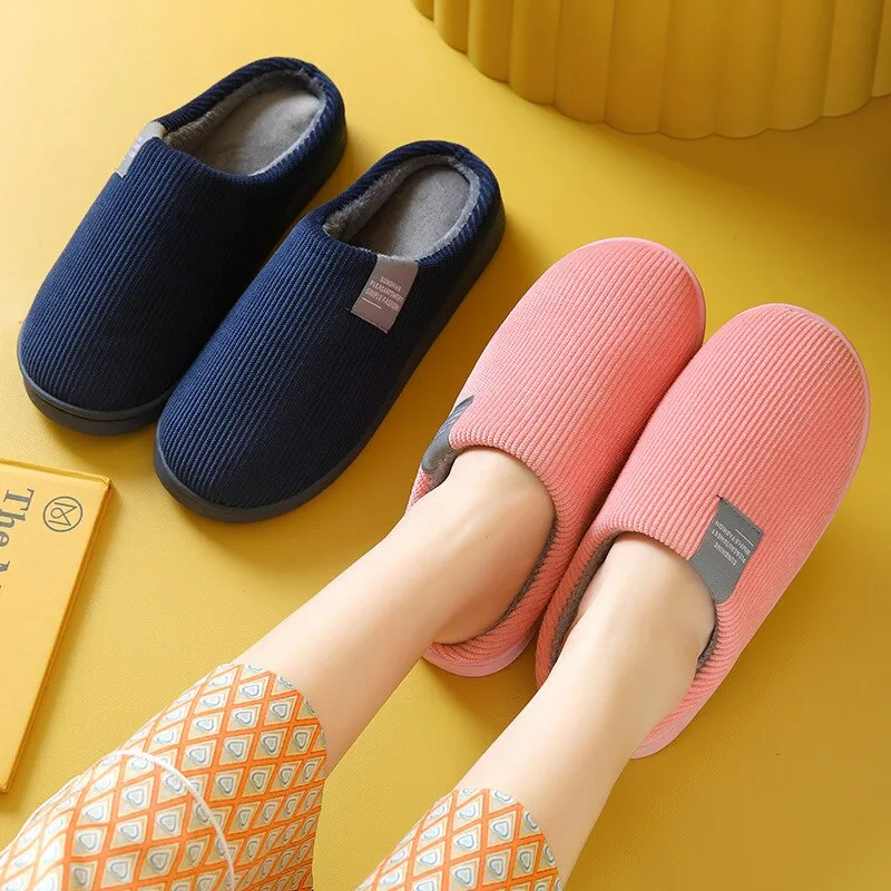 Unisex Thick Soft Bottom Home Slippers Household Plush Slippers Anti-slip Thermal Slippers Indoor Winter Unisex Thick Soft Bottom Home Slippers Household Plush Slippers Anti-slip Thermal Slippers Indoor Winter