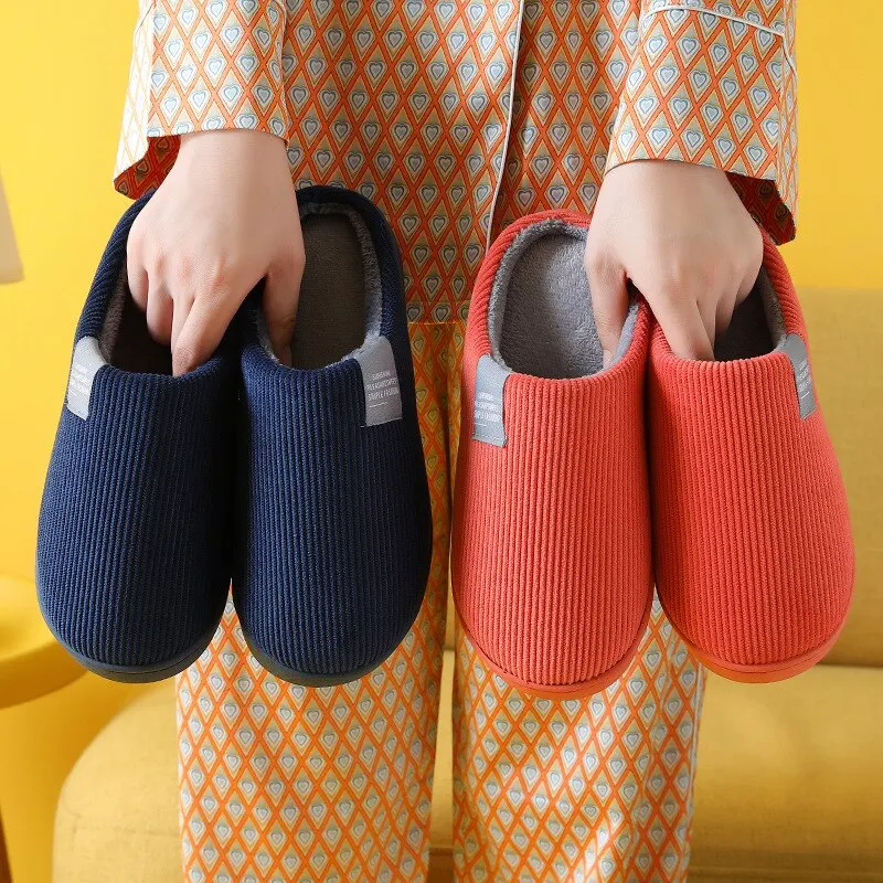 Unisex Thick Soft Bottom Home Slippers Household Plush Slippers Anti-slip Thermal Slippers Indoor Winter Unisex Thick Soft Bottom Home Slippers Household Plush Slippers Anti-slip Thermal Slippers Indoor Winter