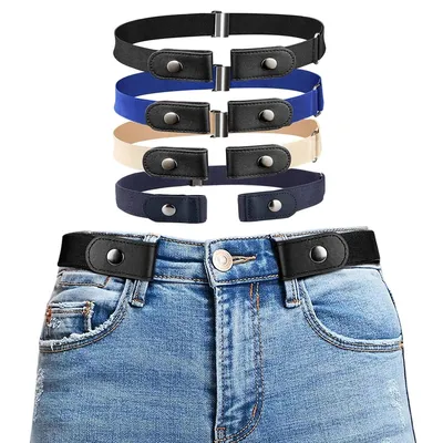 Unisex Universal No Buckle Stretch Elastic Waist Buckle Free Belts Unisex Universal No Buckle Stretch Elastic Waist Buckle Free Belts