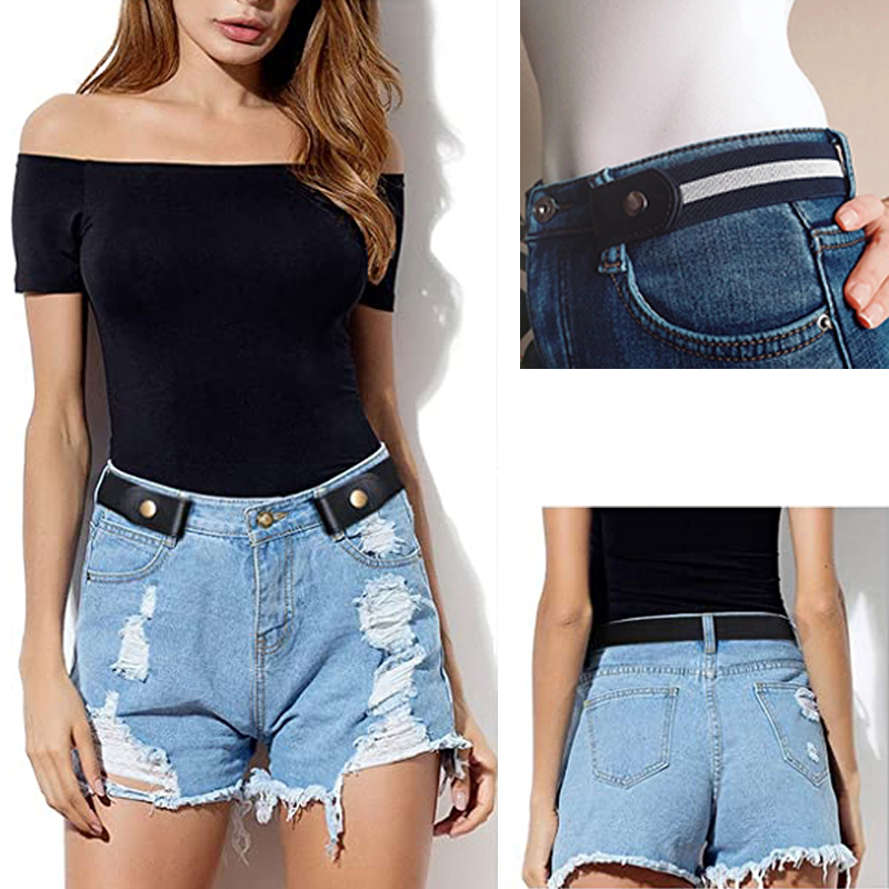 Unisex Universal No Buckle Stretch Elastic Waist Buckle Free Belts Unisex Universal No Buckle Stretch Elastic Waist Buckle Free Belts