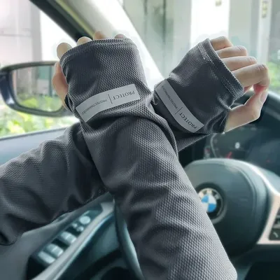 Unisex UV Protection Ice Sleeves Summer Sun Protection Arm Sleeves Outdoor Cycling Driving Arm Sleeves Gloves Sweat