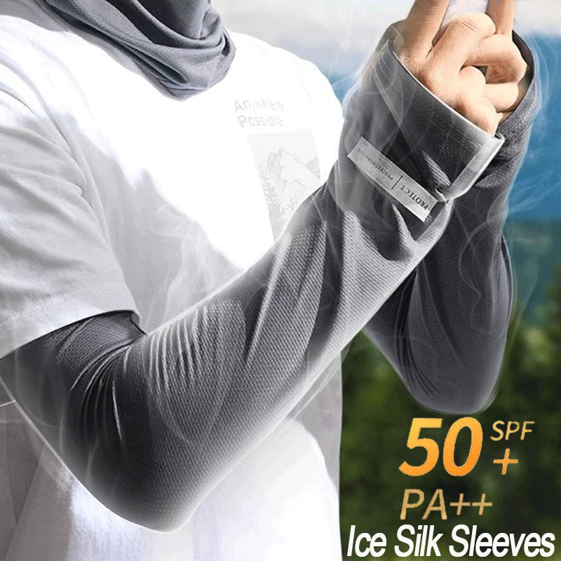 Unisex UV Protection Ice Sleeves Summer Sun Protection Arm Sleeves Outdoor Cycling Driving Arm Sleeves Gloves Sweat