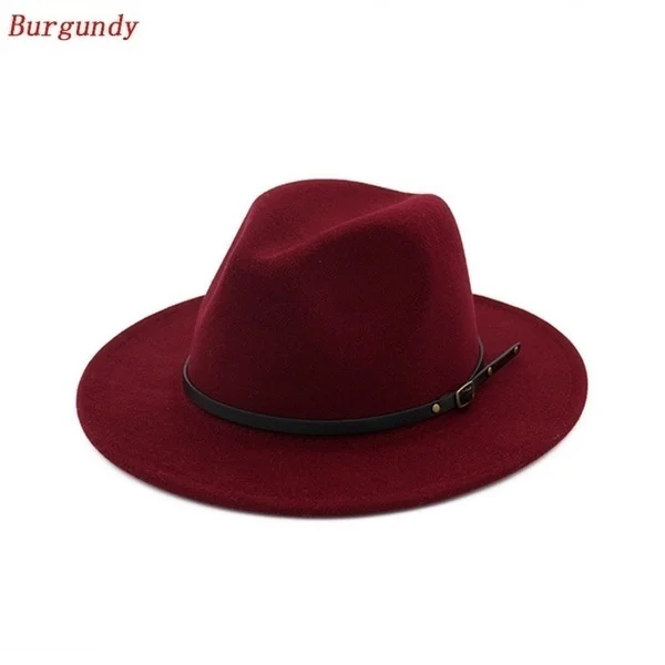 Unisex Vintage Wide Brim Hat Church Party Felt Jazz Cap Cowboy Hat Unisex Vintage Wide Brim Hat Church Party Felt Jazz Cap Cowboy Hat