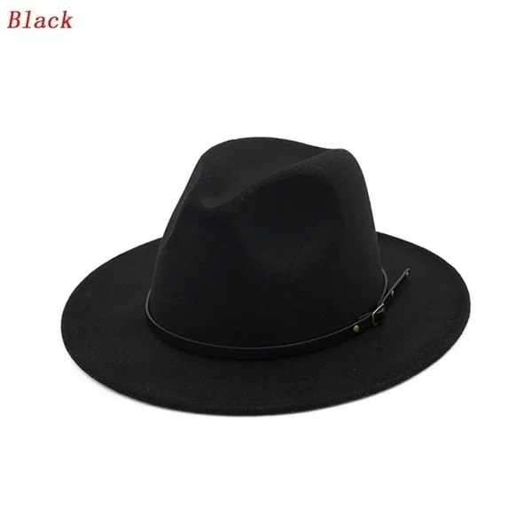 Unisex Vintage Wide Brim Hat Church Party Felt Jazz Cap Cowboy Hat Unisex Vintage Wide Brim Hat Church Party Felt Jazz Cap Cowboy Hat