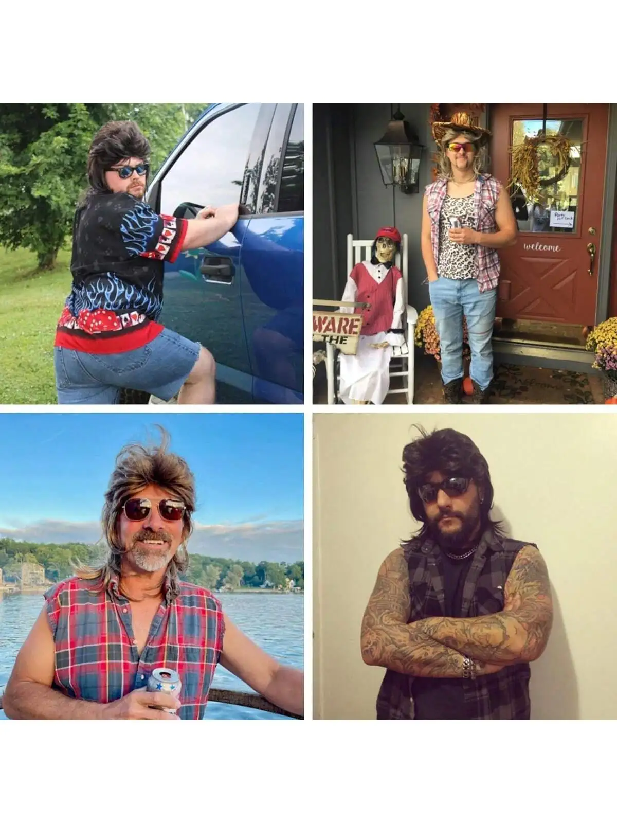 Unisex Wig Men's 80s Costume Fancy Party accessory Cosplay wig Unisex Wig Men's 80s Costume Fancy Party accessory Cosplay wig