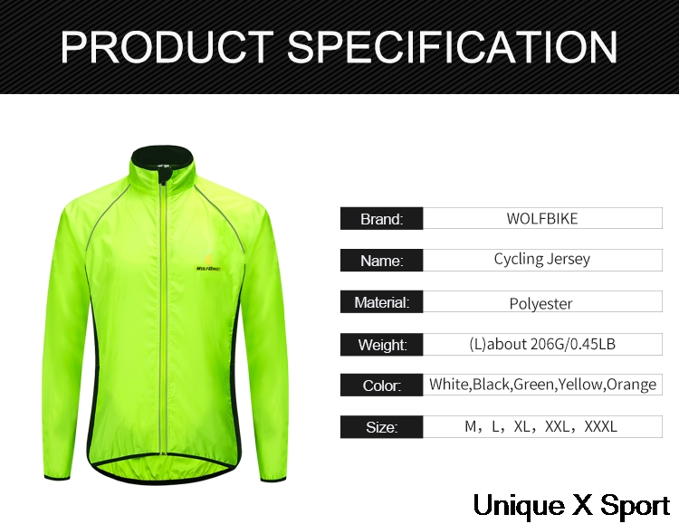 Unisex Windproof Reflective Cycling Jacket Unisex Windproof Reflective Cycling Jacket