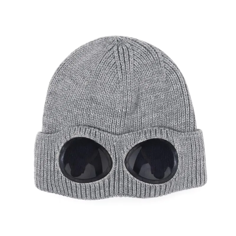 Unisex Winter Knitted Hat with Goggles