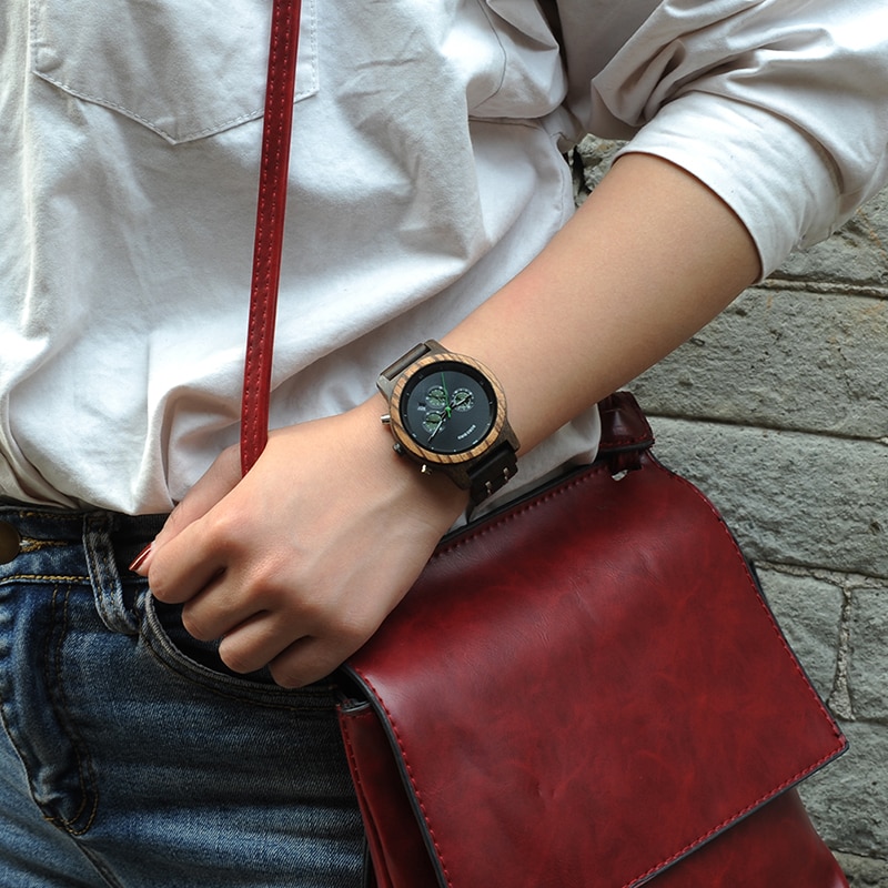Unisex Wood and Metal Watch