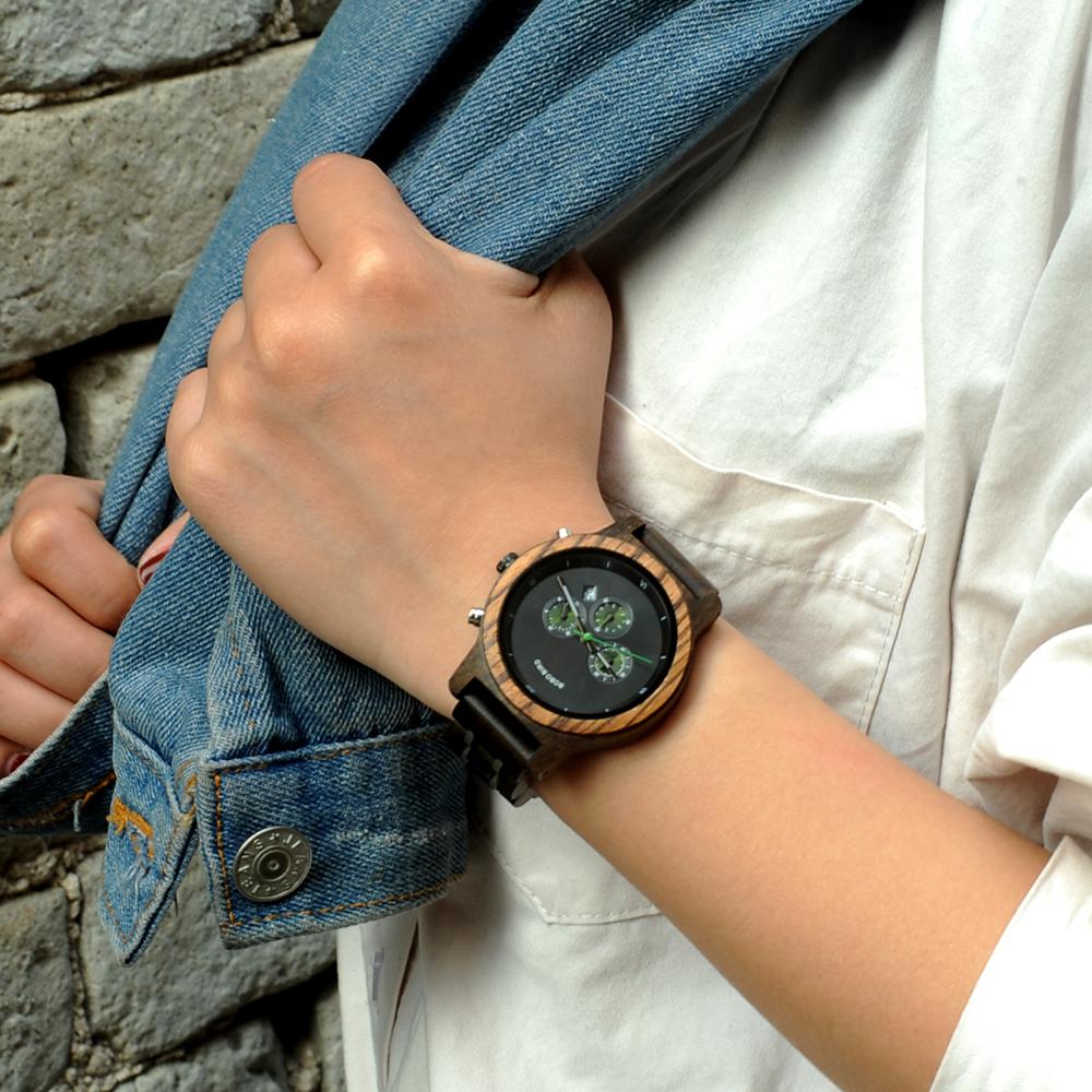 Unisex Wood and Metal Watch