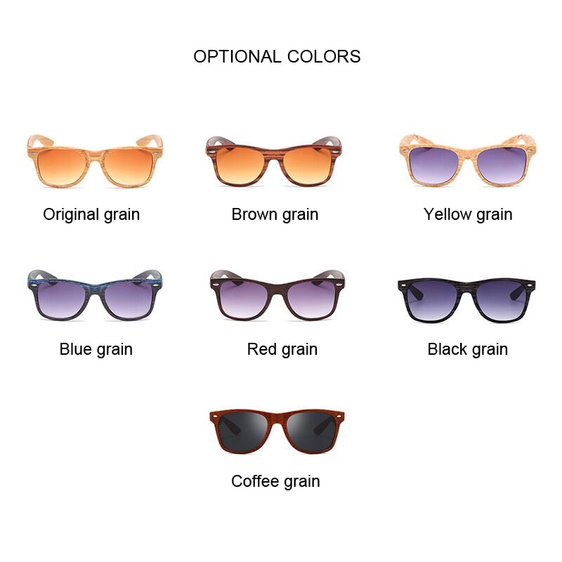 Unisex Wood Grain Sunglasses