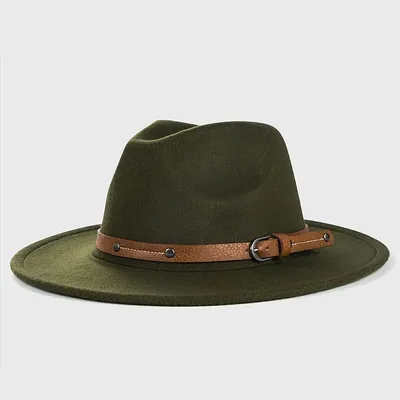 Unisex Wool Fedora Hat Winter Autumn Fashion Church Jazz Hats Viking British Flat Brim Felt Hat Outdoor Casual Fedoras