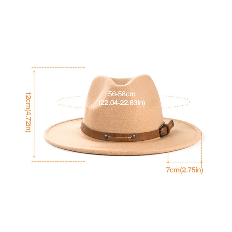 Unisex Wool Fedora Hat Winter Autumn Fashion Church Jazz Hats Viking British Flat Brim Felt Hat Outdoor Casual Fedoras