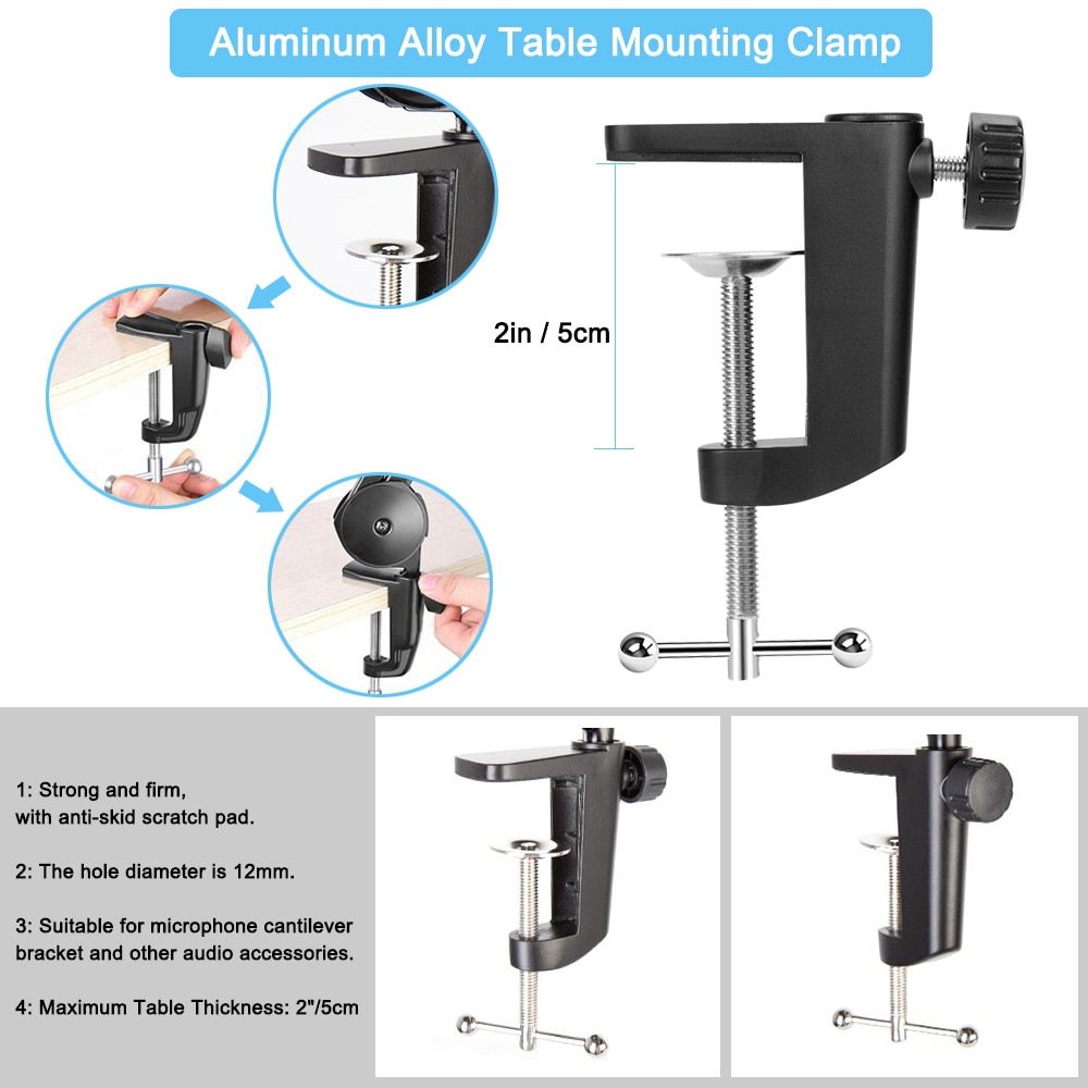 Universal Adjustable Desk Clamp Mic Stand Universal Adjustable Desk Clamp Mic Stand
