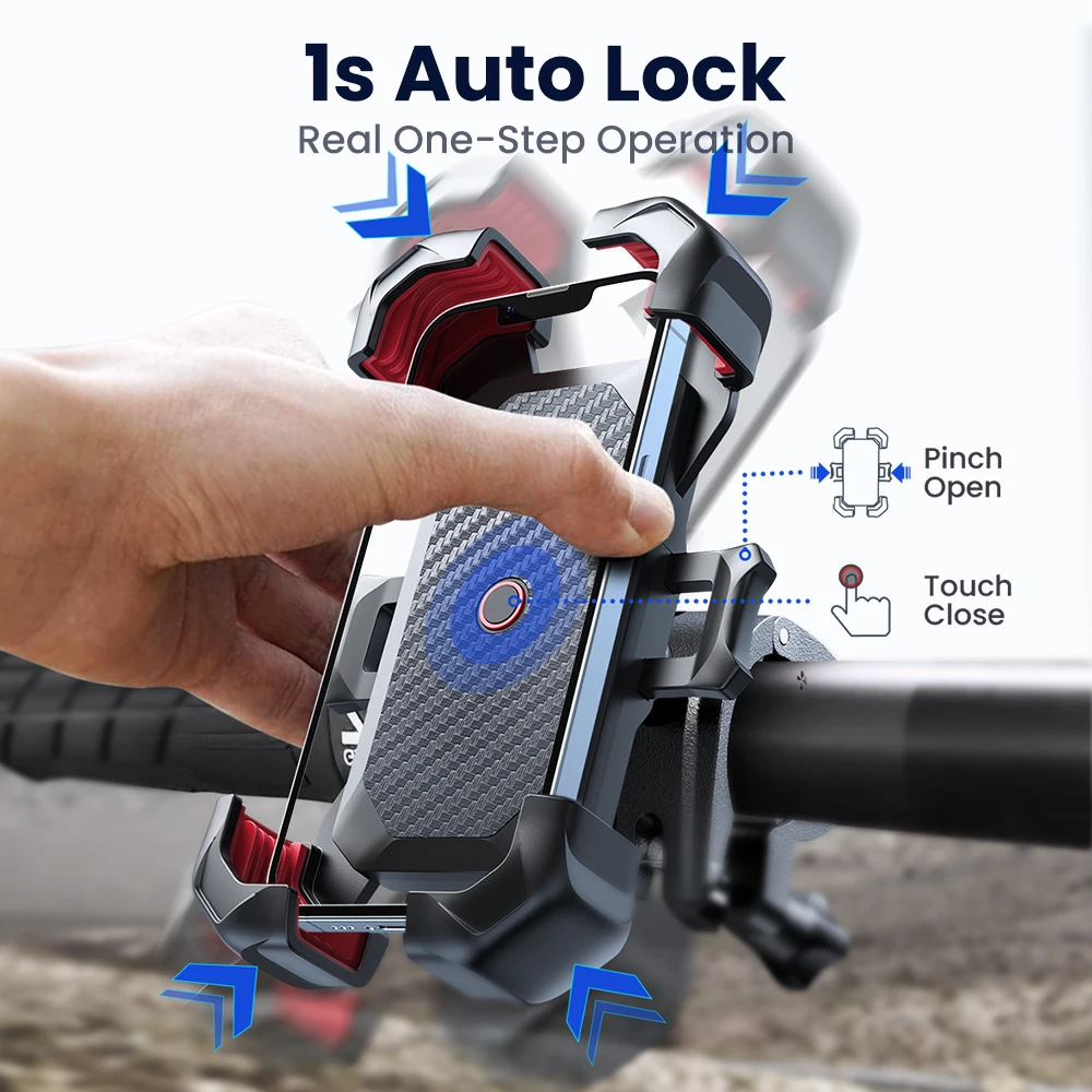 Universal Bike Phone Holder 360° View Bicycle Phone Holder for 4.7-7 inch Mobile Phone Stand Shockproof Bracket GPS Clip