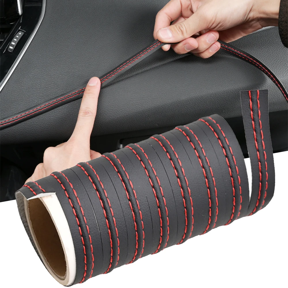 Universal Car Mouldings Trim Pu Leather DIY Braid Decorative Line Strip For Door Dashboard Sticker Car Interior Universal Car Mouldings Trim Pu Leather DIY Braid Decorative Line Strip For Door Dashboard Sticker Car Interior