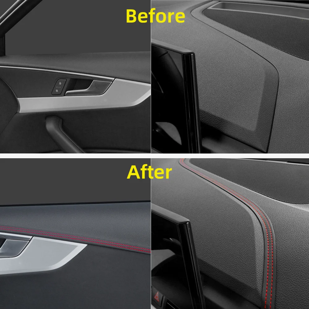 Universal Car Mouldings Trim Pu Leather DIY Braid Decorative Line Strip For Door Dashboard Sticker Car Interior