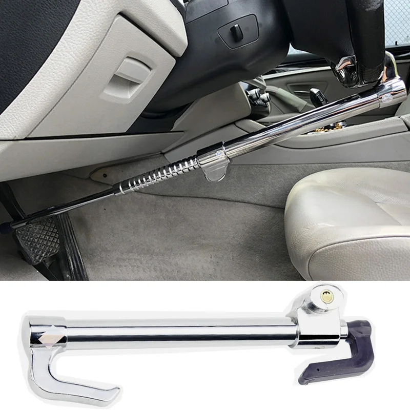 Universal Car Steering Wheel Anti-theft Lock Brake Lock Anti-cut Pedal Lock Steel Clutch Lock Retractable Double Hook Universal Car Steering Wheel Anti-theft Lock Brake Lock Anti-cut Pedal Lock Steel Clutch Lock Retractable Double Hook