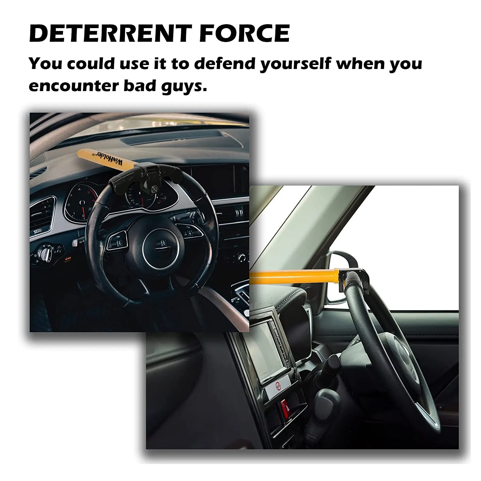 Universal Car Steering Wheel Lock Fit Maximum Security Steering Anti-Theft T-Bar Steering Wheel Immobiliser Universal Car Steering Wheel Lock Fit Maximum Security Steering Anti-Theft T-Bar Steering Wheel Immobiliser