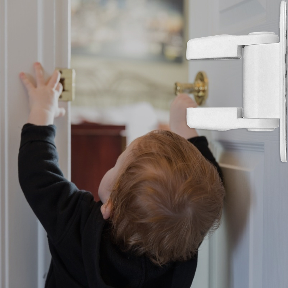 Universal Door Lever Lock Child Baby Safety Lock Rotation Proof Professional Door Adhesive Security Latch
