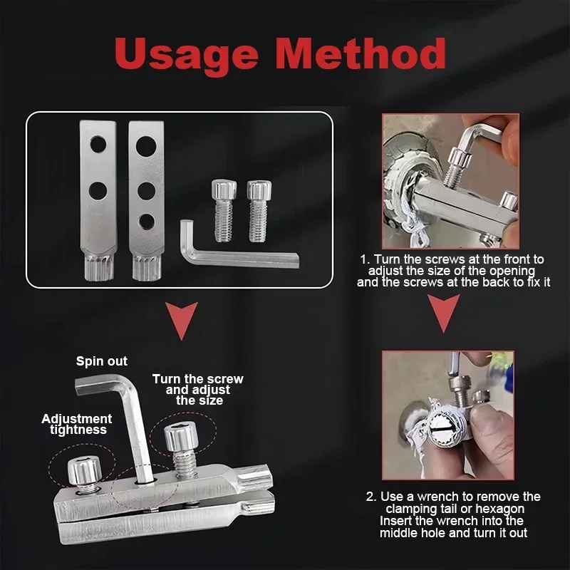 Universal Extractor for Water Pipe Breakage Multi Specification Wire Extractor Water-tap Screw Remover Angle Valve Universal Extractor for Water Pipe Breakage Multi Specification Wire Extractor Water-tap Screw Remover Angle Valve