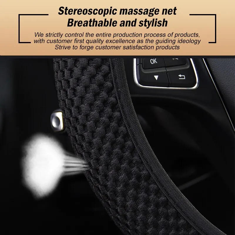 Universal Fashion Car Steering Wheel Cover Without Inner Ring Elastic Grip For Easy Installation And Removal Non Slip Universal Fashion Car Steering Wheel Cover Without Inner Ring Elastic Grip For Easy Installation And Removal Non Slip