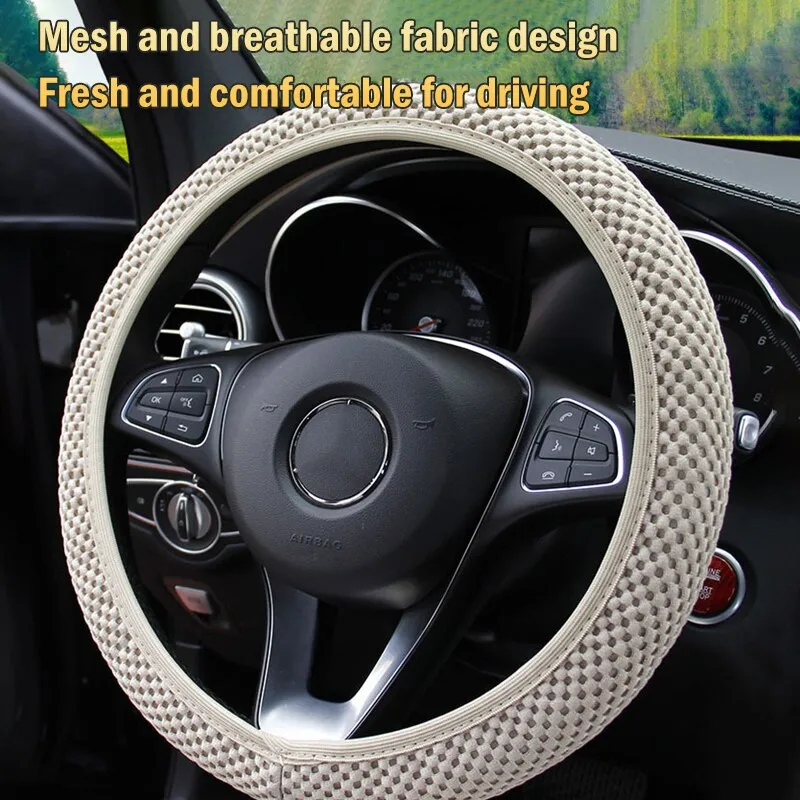 Universal Fashion Car Steering Wheel Cover Without Inner Ring Elastic Grip For Easy Installation And Removal Non Slip Universal Fashion Car Steering Wheel Cover Without Inner Ring Elastic Grip For Easy Installation And Removal Non Slip