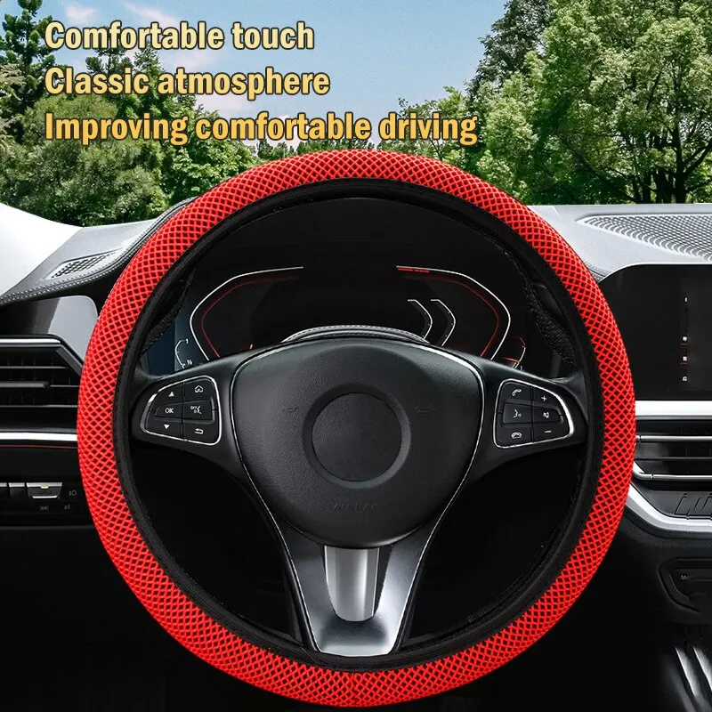 Universal Fashion Car Steering Wheel Cover Without Inner Ring Elastic Grip For Easy Installation And Removal Non Slip Universal Fashion Car Steering Wheel Cover Without Inner Ring Elastic Grip For Easy Installation And Removal Non Slip