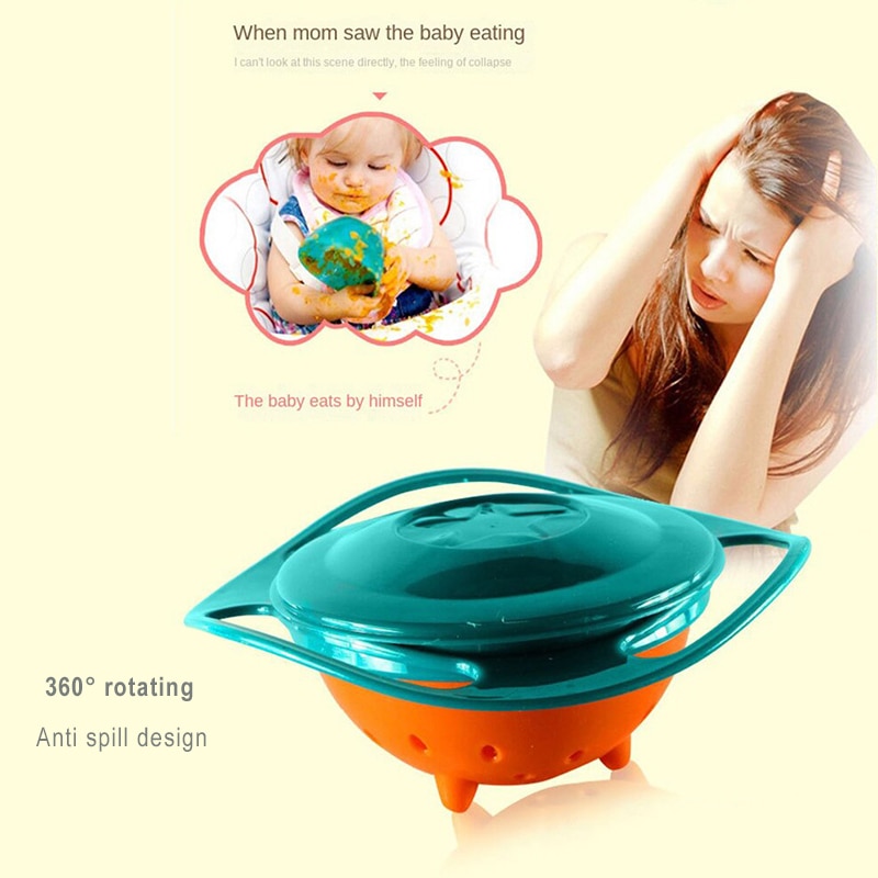 Universal Gyro Bowl 360 Degree Rotation Spill Resistant Feeding Dishes for Baby Training Children Rotary Balance Universal Gyro Bowl 360 Degree Rotation Spill Resistant Feeding Dishes for Baby Training Children Rotary Balance