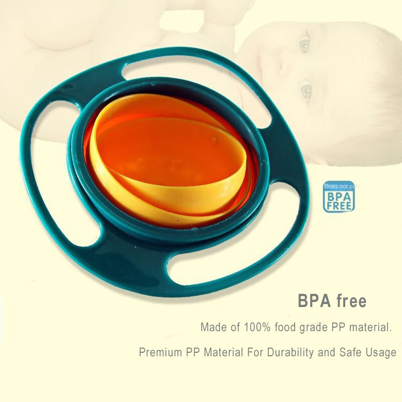Universal Gyro Bowl 360 Degree Rotation Spill Resistant Feeding Dishes for Baby Training Children Rotary Balance Universal Gyro Bowl 360 Degree Rotation Spill Resistant Feeding Dishes for Baby Training Children Rotary Balance