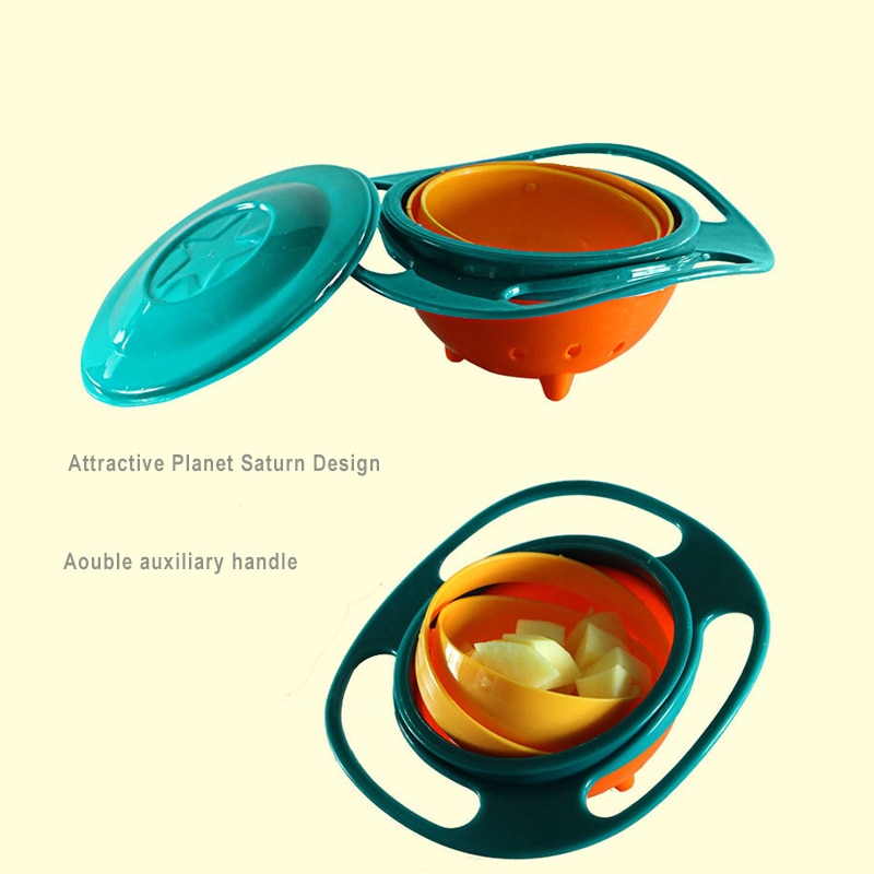 Universal Gyro Bowl 360 Degree Rotation Spill Resistant Feeding Dishes for Baby Training Children Rotary Balance Universal Gyro Bowl 360 Degree Rotation Spill Resistant Feeding Dishes for Baby Training Children Rotary Balance