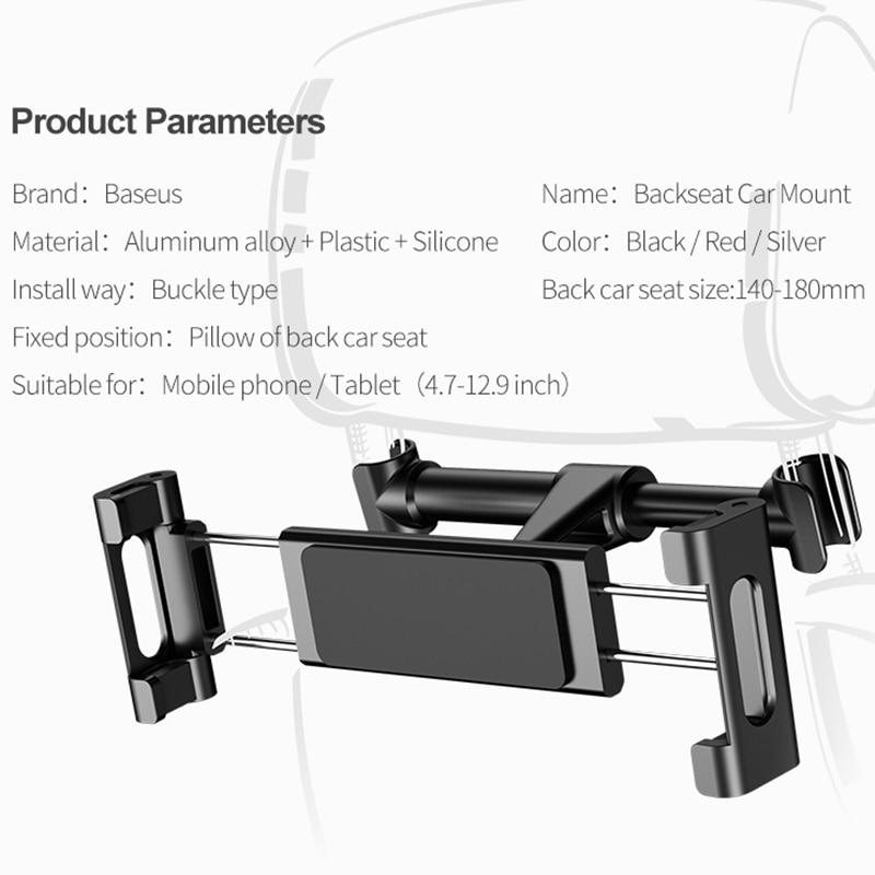 Universal Headrest Phone Holder Bracket Universal Headrest Phone Holder Bracket
