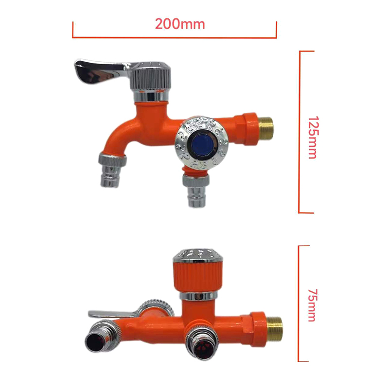 Universal Interface Faucet Double Outlet Dual Control Water Tap Home Bathroom Hose Irrigation Fitting Plastic Connector